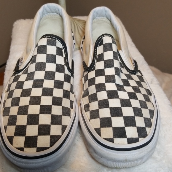 checkered vans faded